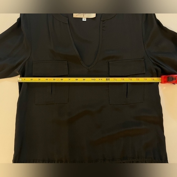 Rory Beca black silk v-neck tunic dress dropped waist Y2K whimsigoth sz M - Picture 9 of 10
